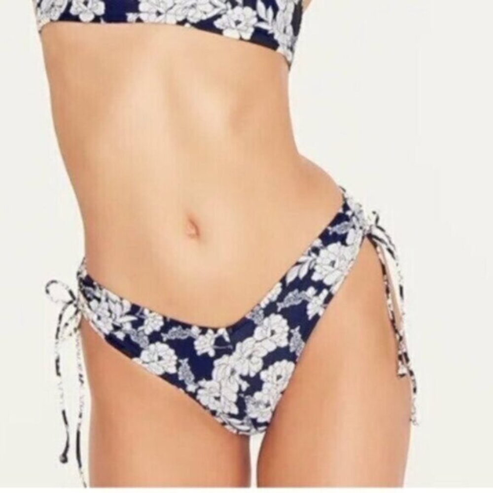 NWT J. Crew Floral Hipster Curved Waist Cheeky Bikini Swim Bottoms Size XXS